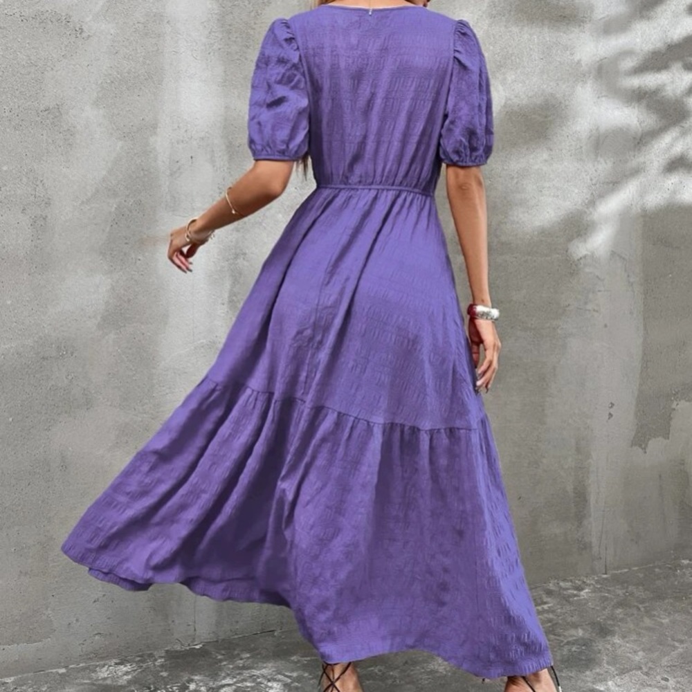 Boho  hot pink square neck A-line maxi dress - Picture 10 of 16